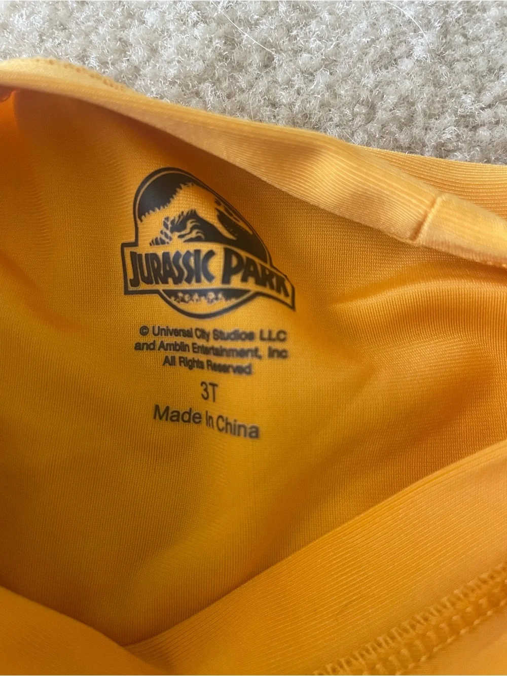 Jurassic Park 2 piece lined swim set. Boy size 3T